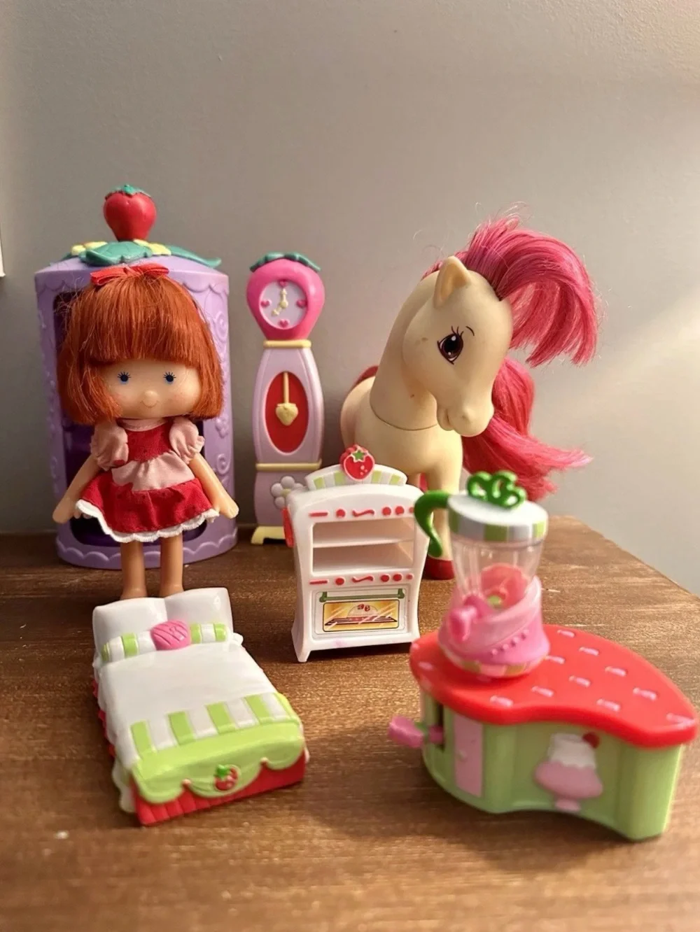Vintage Strawberry Shortcake Berry Pretty Pony Doll and Accessories